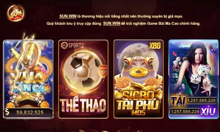Giao diện bắt mắt, đồ họa chân thực của Sunwin